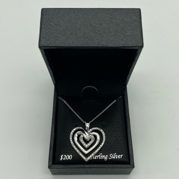 Diamond Multi-Heart 18" Pendant Necklace (1/10 ct. t.w.) in Sterling Silver NIB - Picture 2 of 12